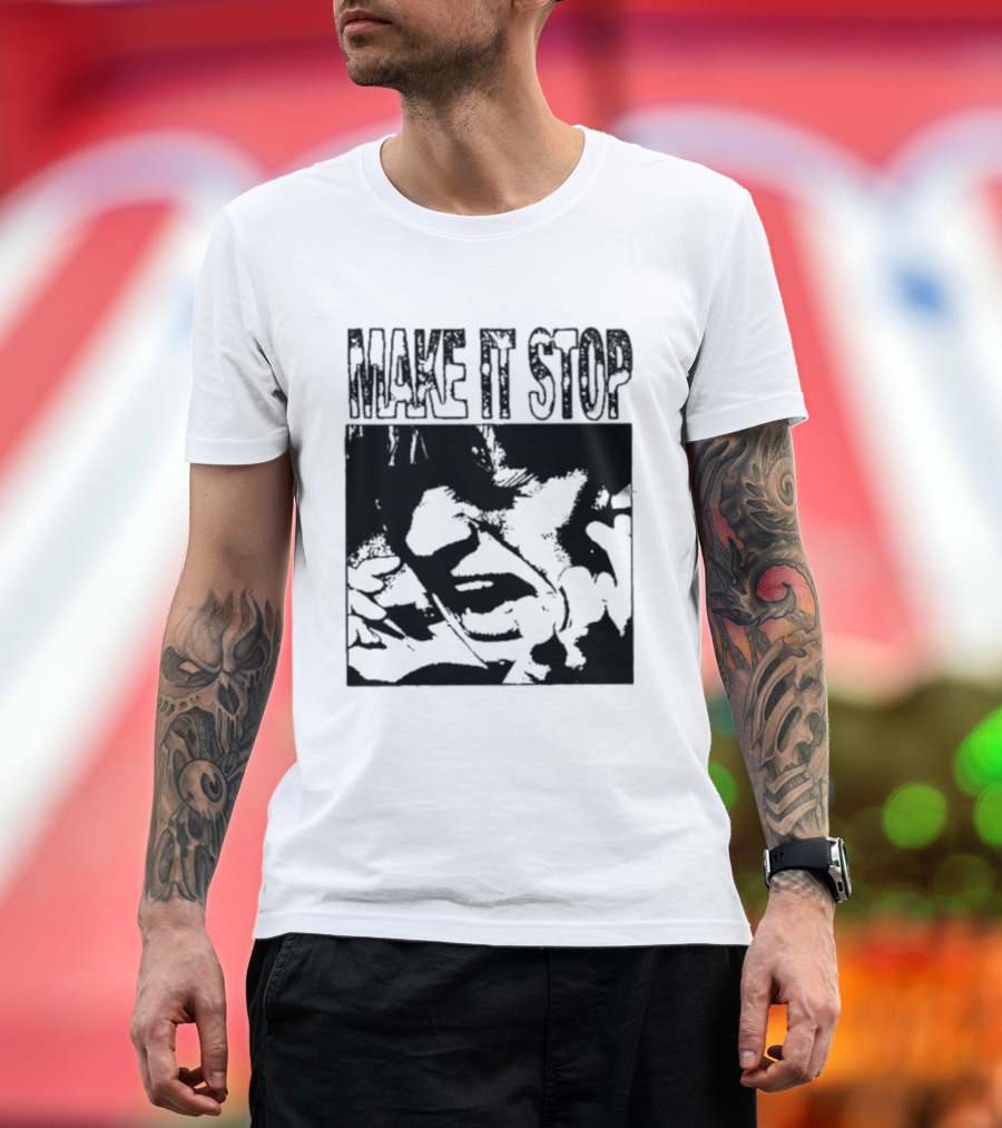 Make It Stop Scream Distress Anxiety Black And White T-Shirt