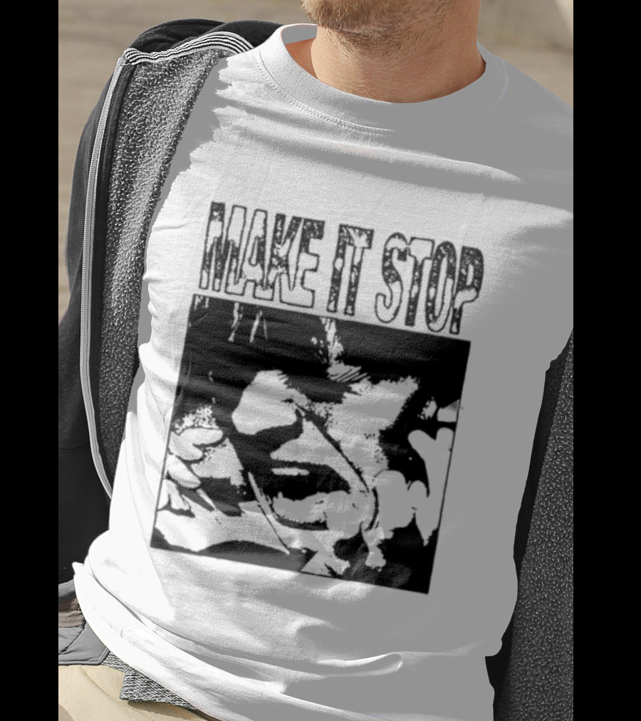 Make It Stop Scream Distress Anxiety Black And White T-Shirt