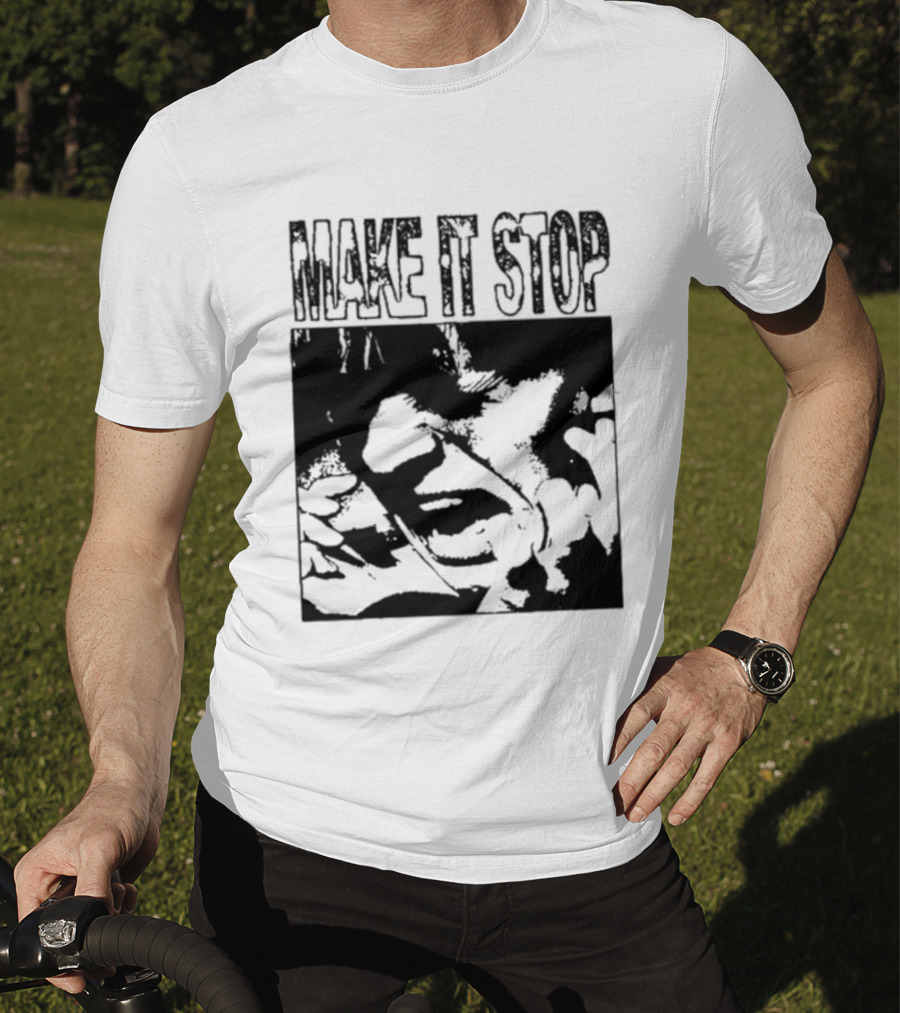 Make It Stop Scream Distress Anxiety Black And White T-Shirt