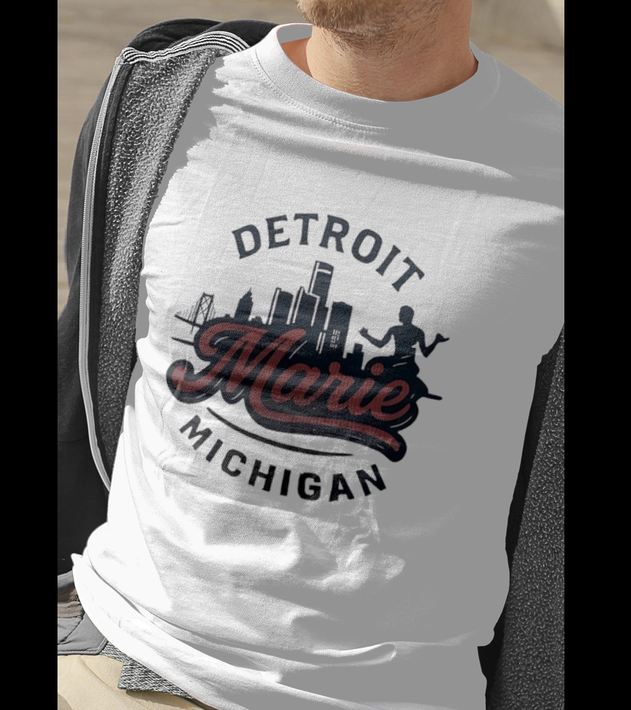 Detroit Michigan Marie Skyline T-Shirt