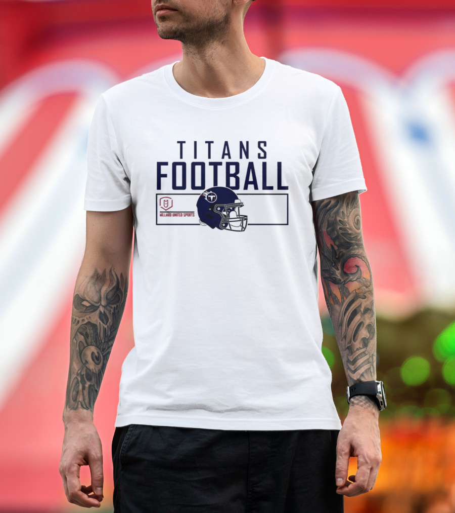 Millard United Sports Titans Football Helmet T-Shirt