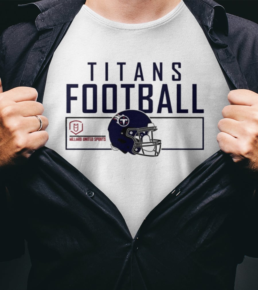 Millard United Sports Titans Football Helmet T-Shirt