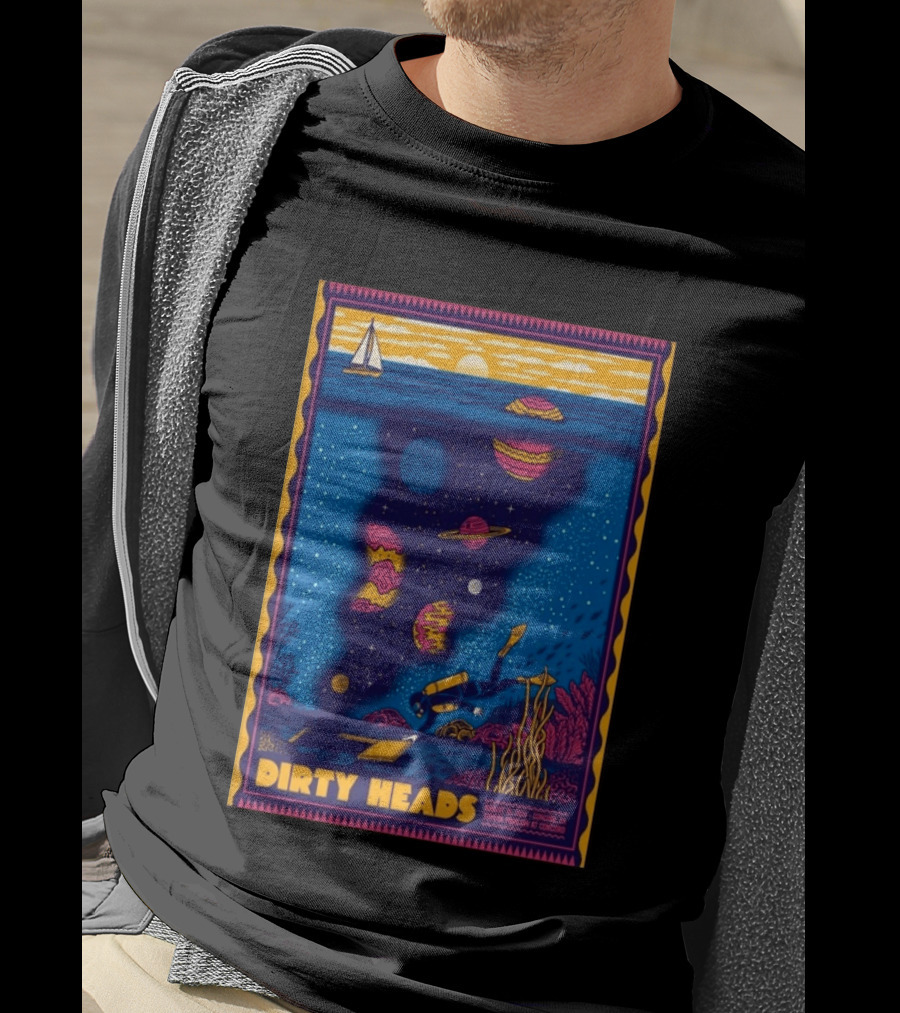 Dirty Heads August 15 2026 Tour Concord CA With Underwater Cosmic Scene T-Shirt