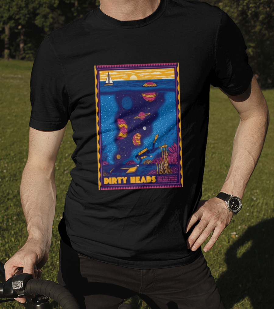 Dirty Heads August 15 2026 Tour Concord CA With Underwater Cosmic Scene T-Shirt