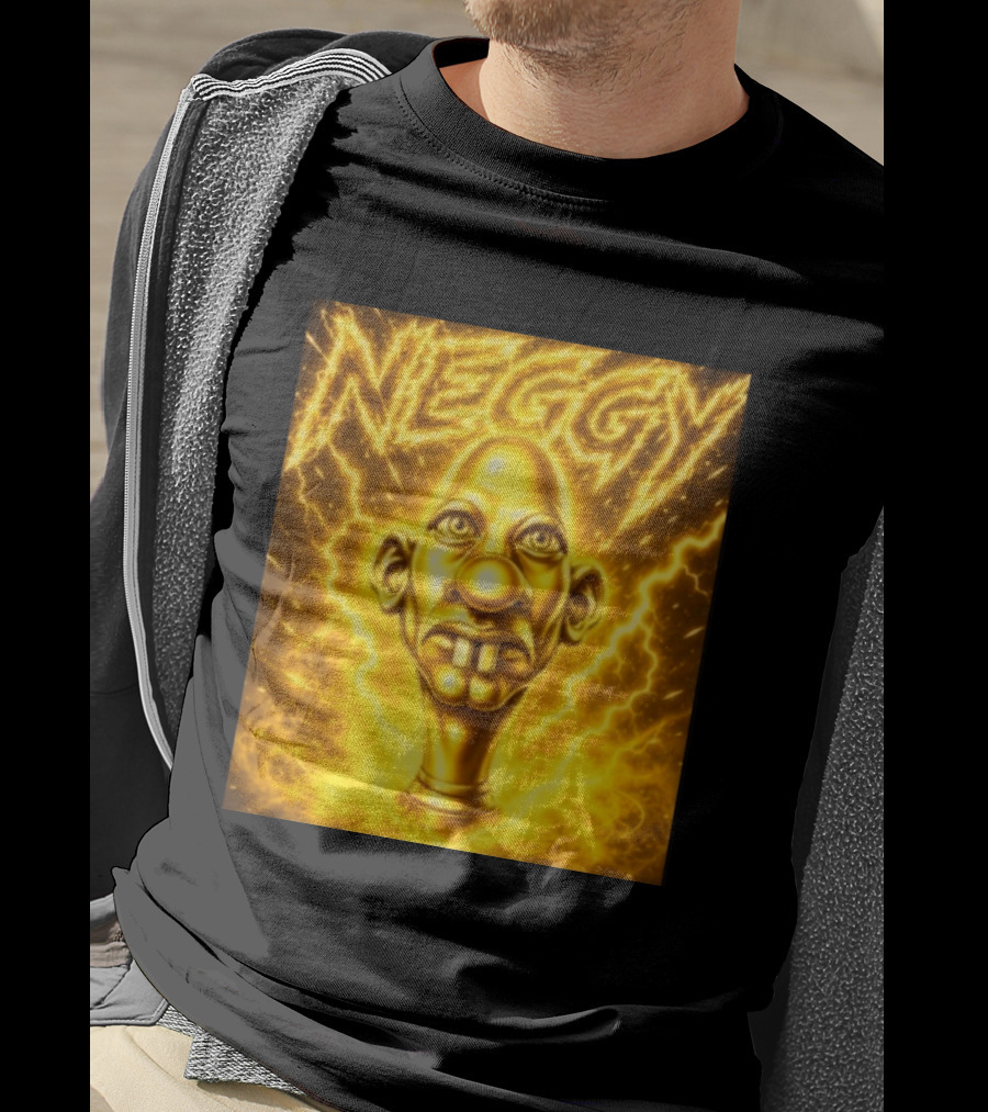 NEGGY Electric Manny Golden Lightning Face T-Shirt