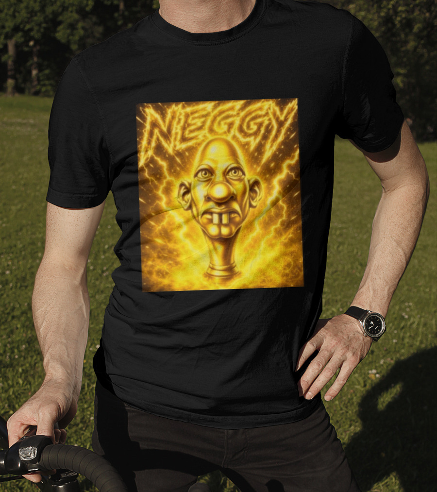 NEGGY Electric Manny Golden Lightning Face T-Shirt