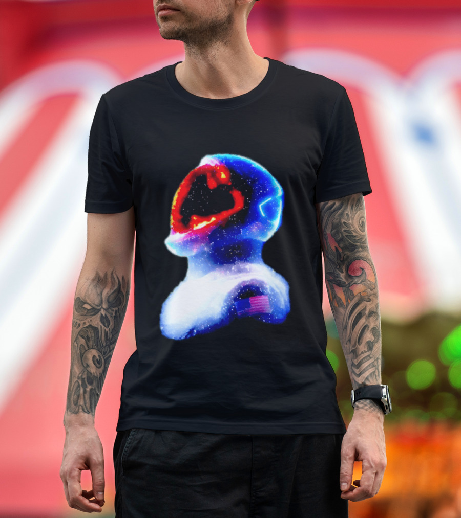 Galaxy Astronaut With American Flag Space Cosmic Adventure T-Shirt