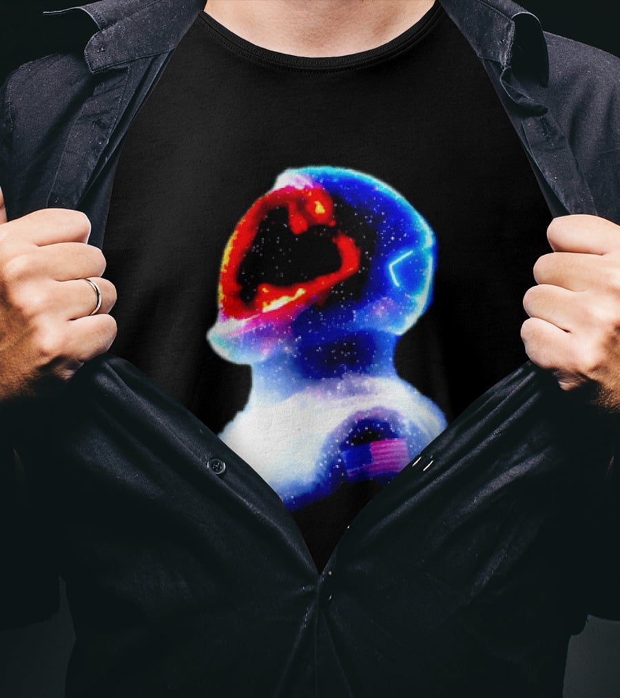 Galaxy Astronaut With American Flag Space Cosmic Adventure T-Shirt