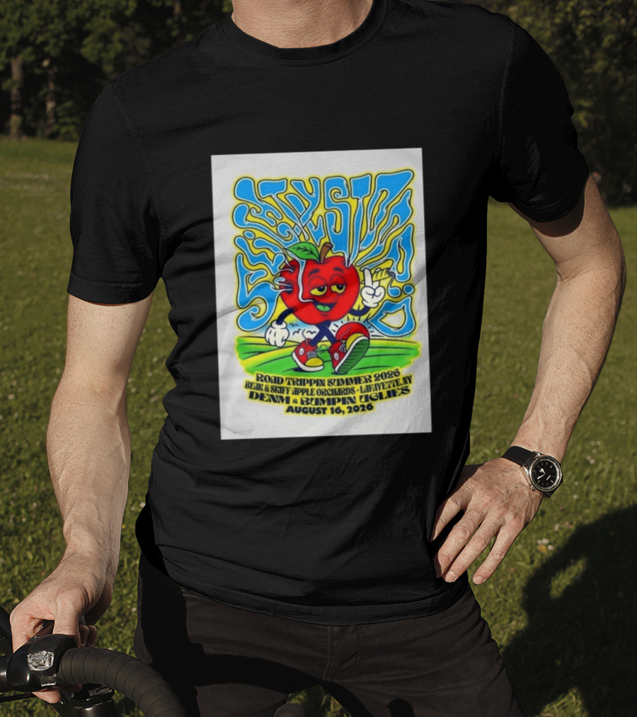 Slightly Stoopid Road Trippin Summer 2026 Beak & Skiff Orchards LaFayette NY August 16 With Denim And Bumpin Uglies T-Shirt