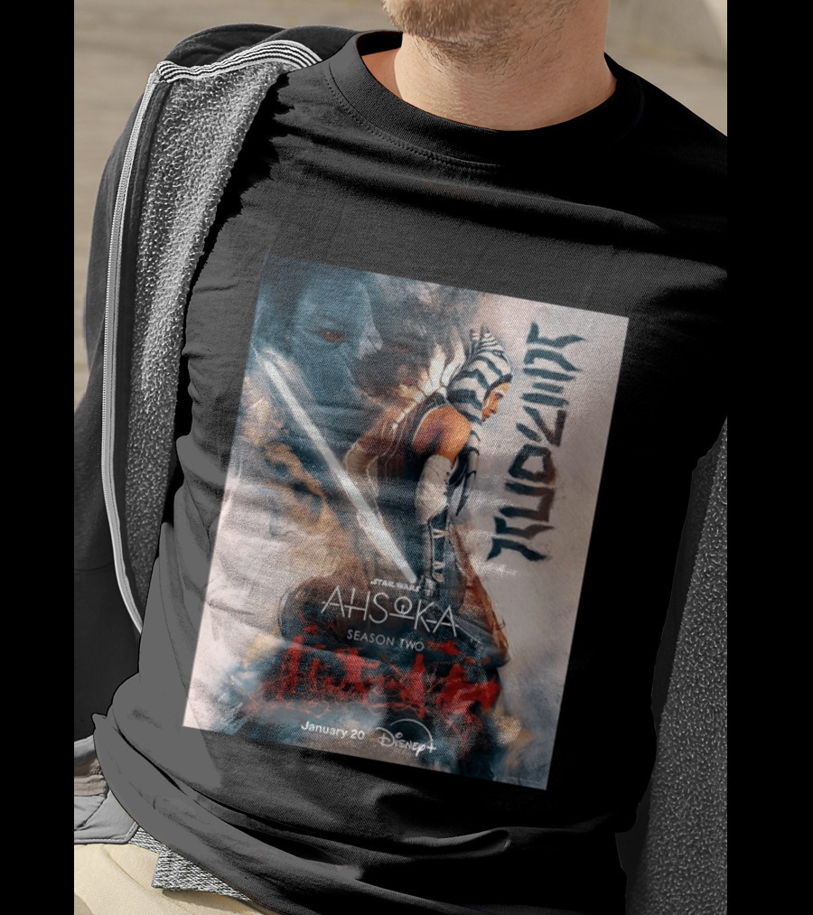 Star Wars Ahsoka Season 2 Premiering January 20 Disney Plus Featuring Lightsaber And Characters T-Shirt