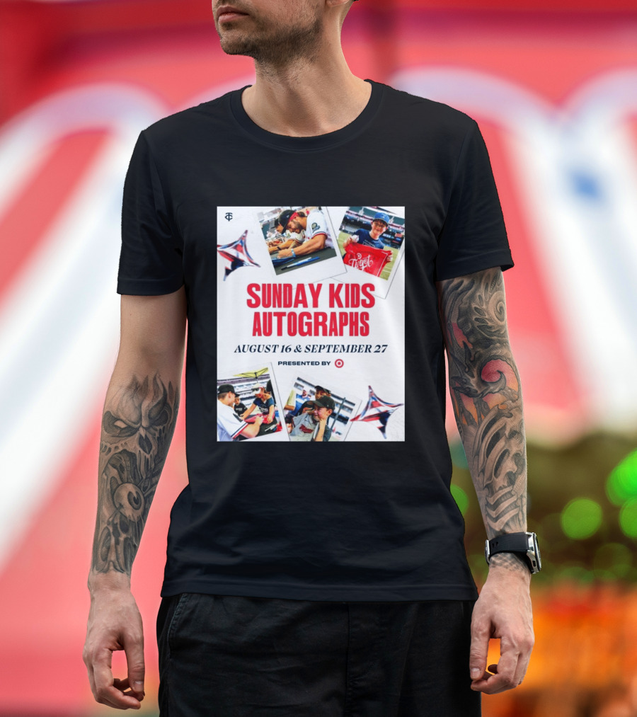 Sunday Kids Autographs August 16 & September 27 Presented By Target Twins Event T-Shirt