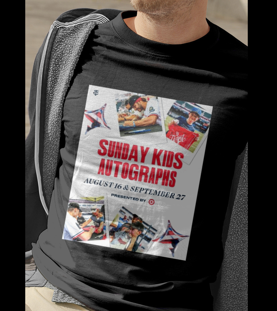 Sunday Kids Autographs August 16 & September 27 Presented By Target Twins Event T-Shirt