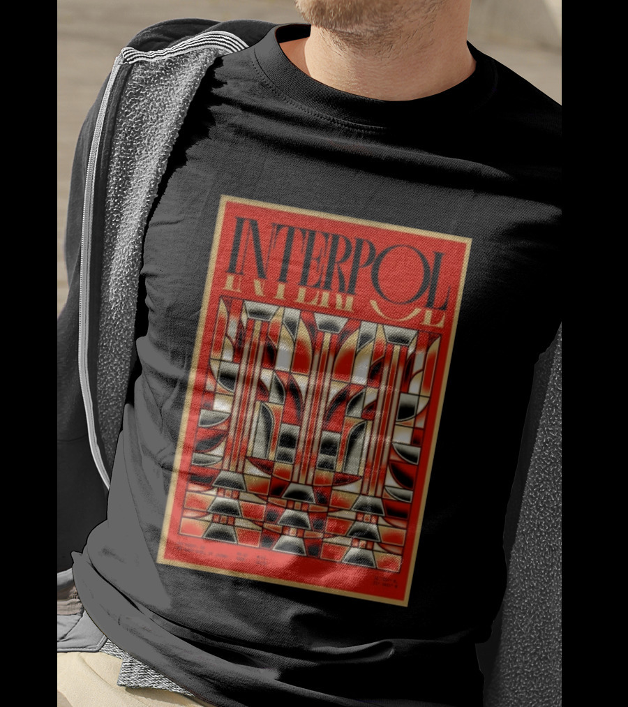 Interpol August 15 2026 San Diego CA Geometric Art Deco Concert T-Shirt