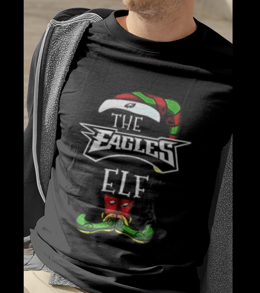 The Eagles Christmas Elf Hat And Mustache T-Shirt
