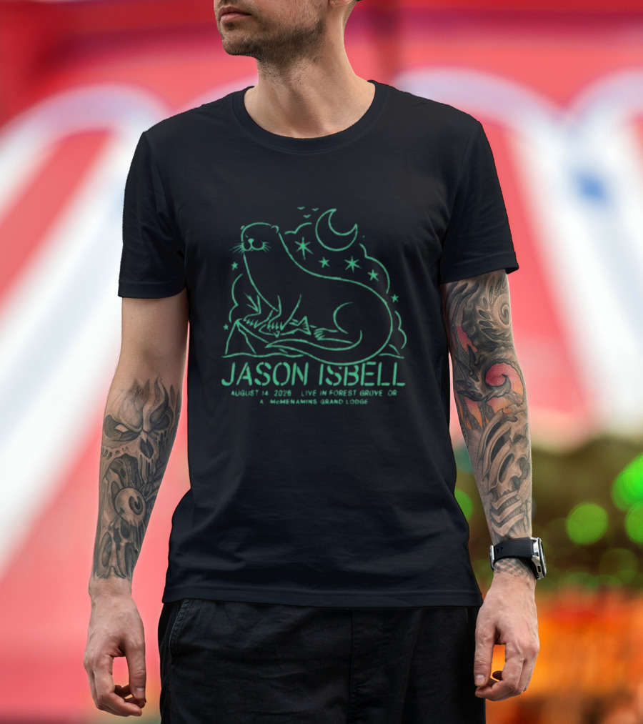 Jason Isbell Live In Forest Grove OR August 14 2026 Grand Lodge Concert Otter And Stars T-Shirt