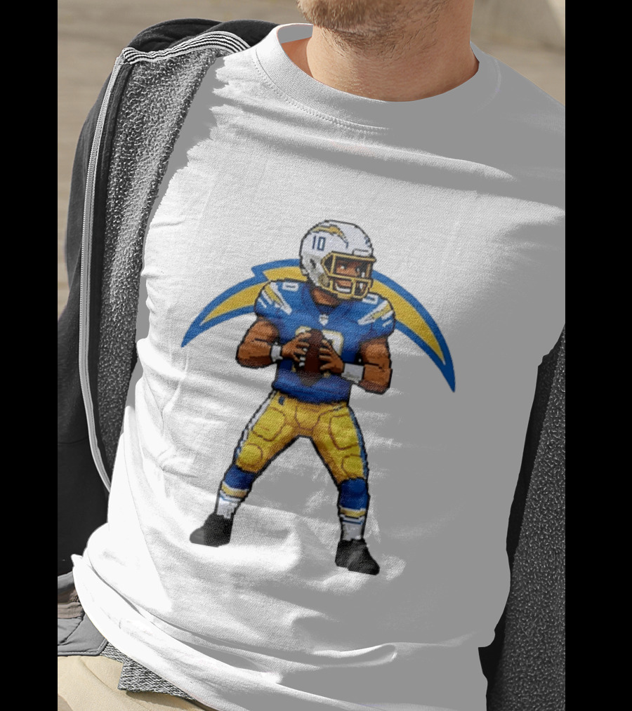 Justin Herbert Los Angeles Chargers Pixel T-Shirt