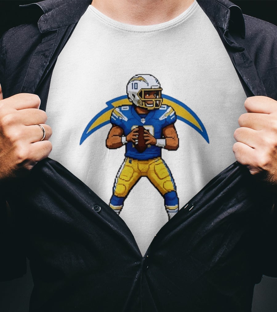 Justin Herbert Los Angeles Chargers Pixel T-Shirt