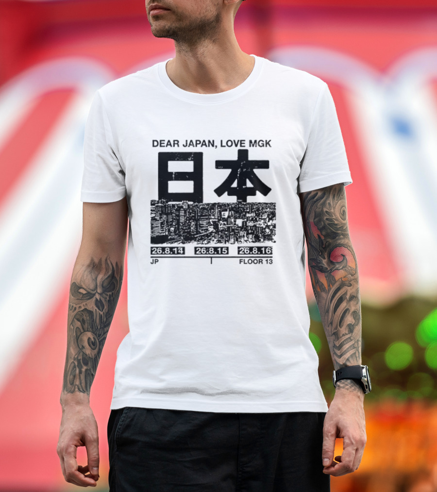 Dear Japan Love MGK Summer Sonic Tour Japan Dates 2013 T-Shirt