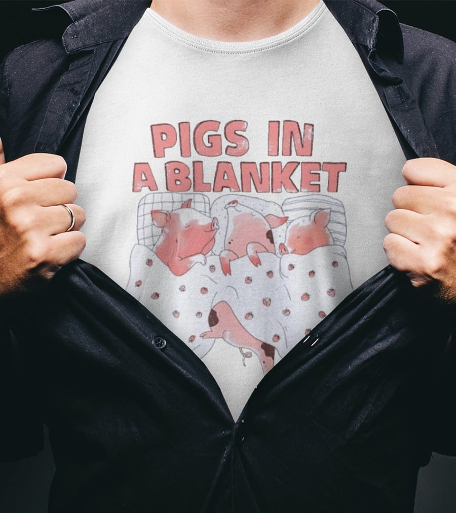 Pigs In A Blanket Cozy Strawberry Bedding T-Shirt