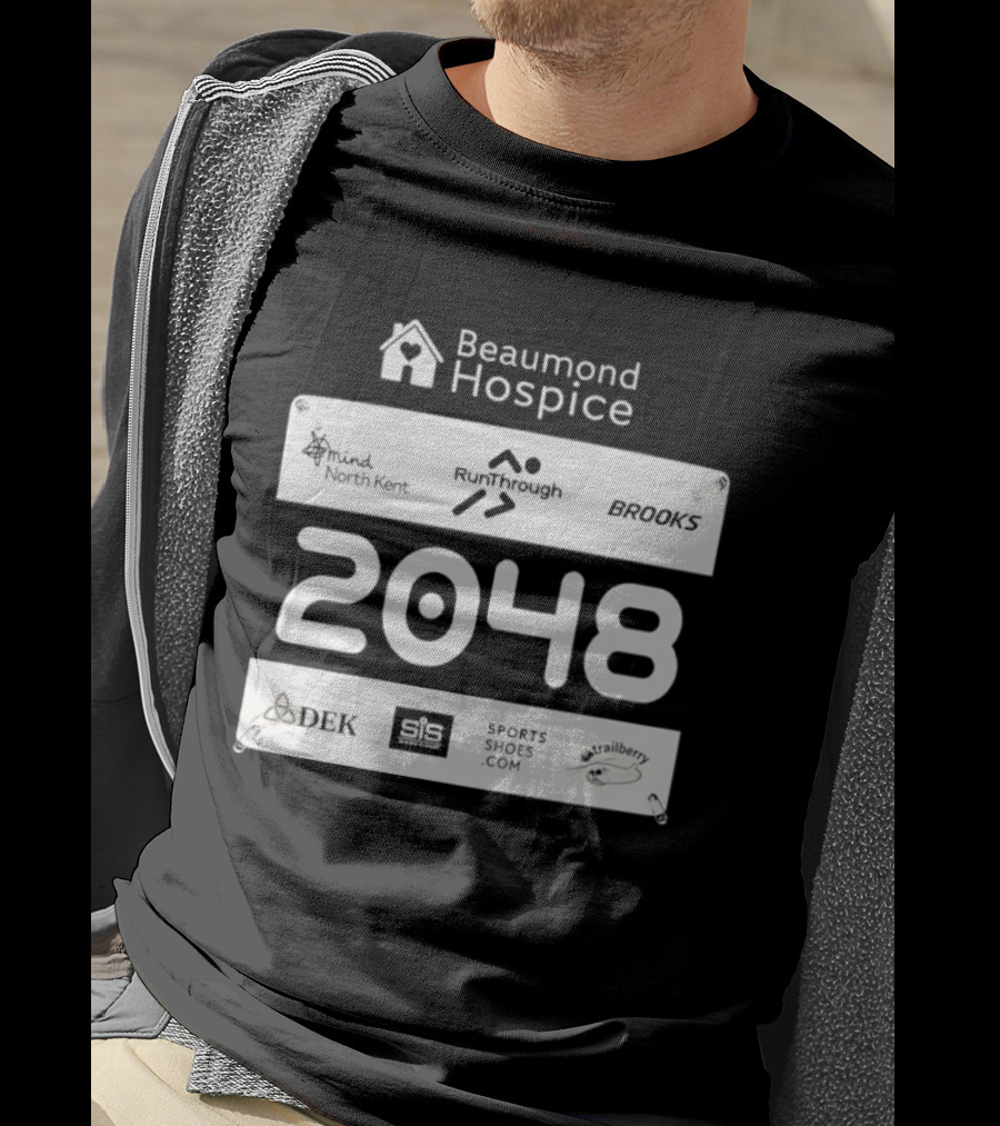 Beaumond Hospice Race Bib 2048 RunThrough Brooks Sports Shoes DEK Mind North Kent Hallbeck T-Shirt