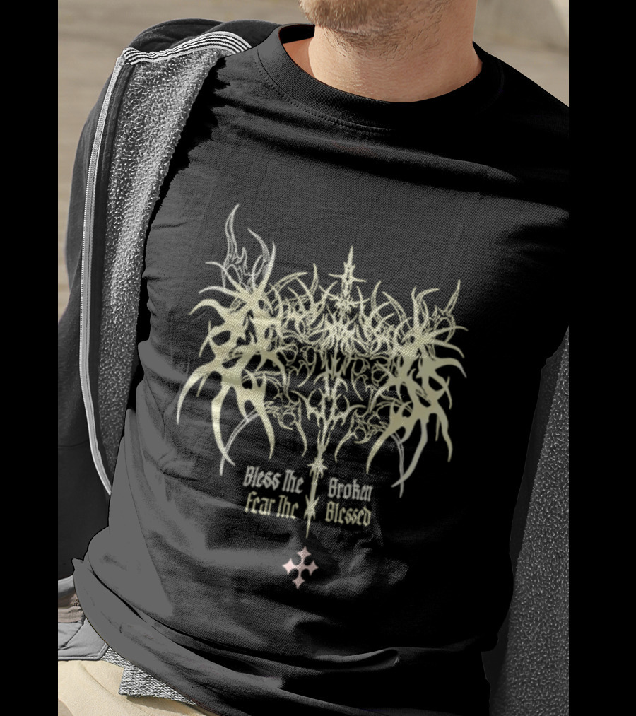 Bless The Broken Fear The Blessed Tribal Gothic Symbolism T-Shirt