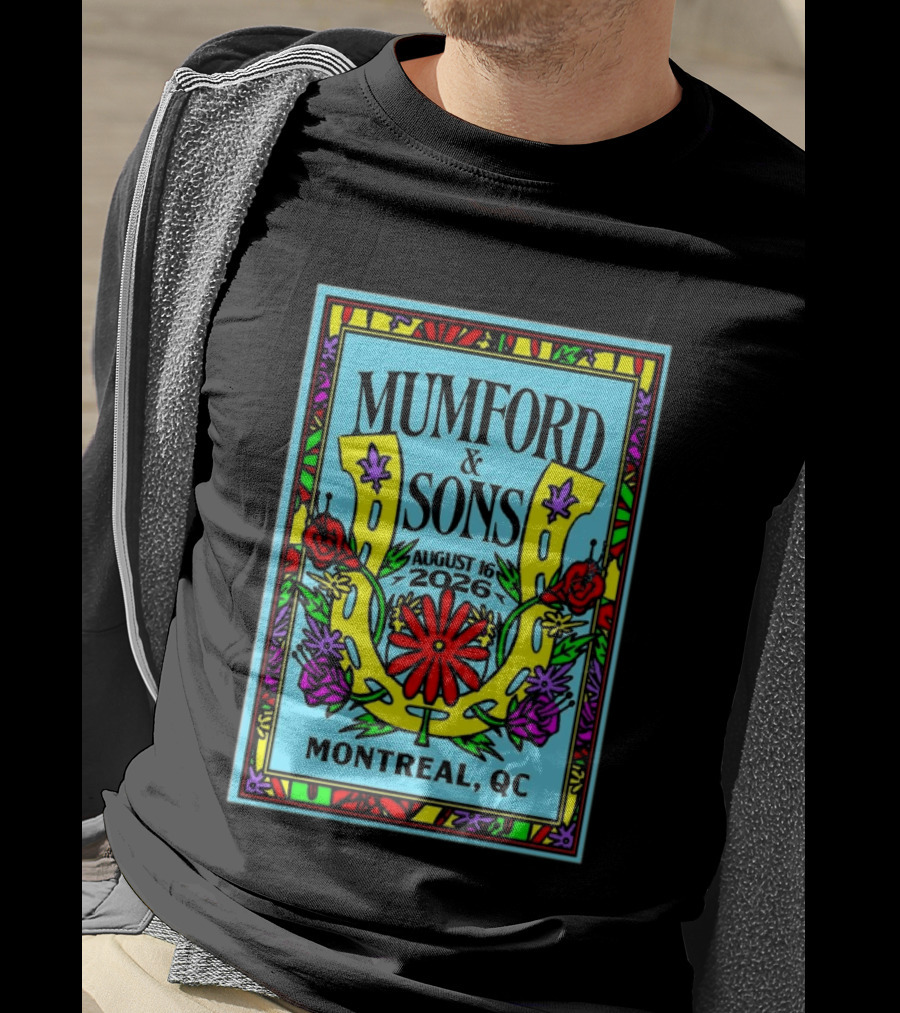 Mumford And Sons August 16 2026 Montreal QC Colorful Floral Concert T-Shirt