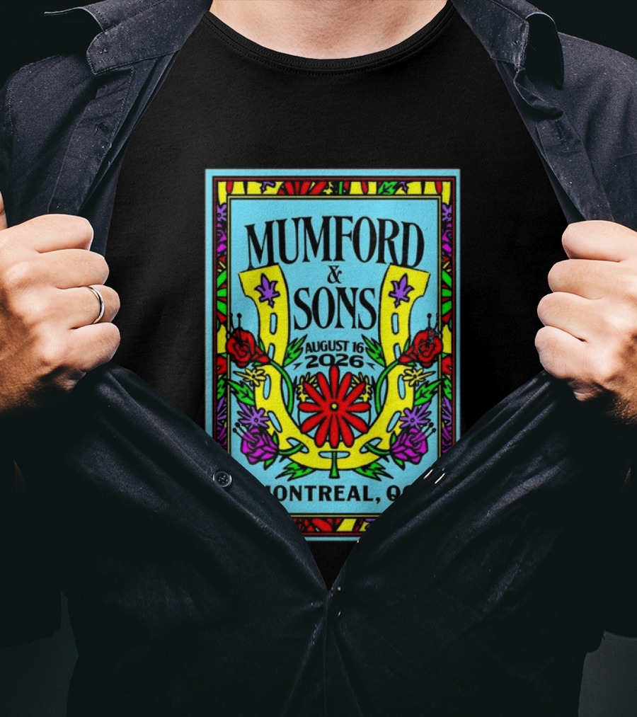 Mumford And Sons August 16 2026 Montreal QC Colorful Floral Concert T-Shirt