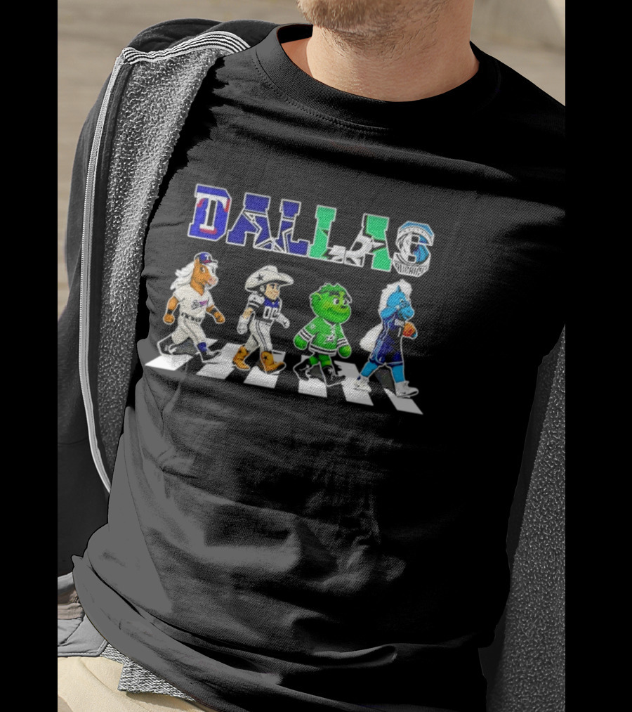 Dallas Rangers Cowboys Stars Mavericks Road Crossing T-Shirt
