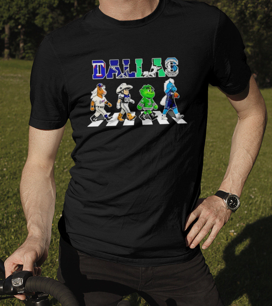 Dallas Rangers Cowboys Stars Mavericks Road Crossing T-Shirt
