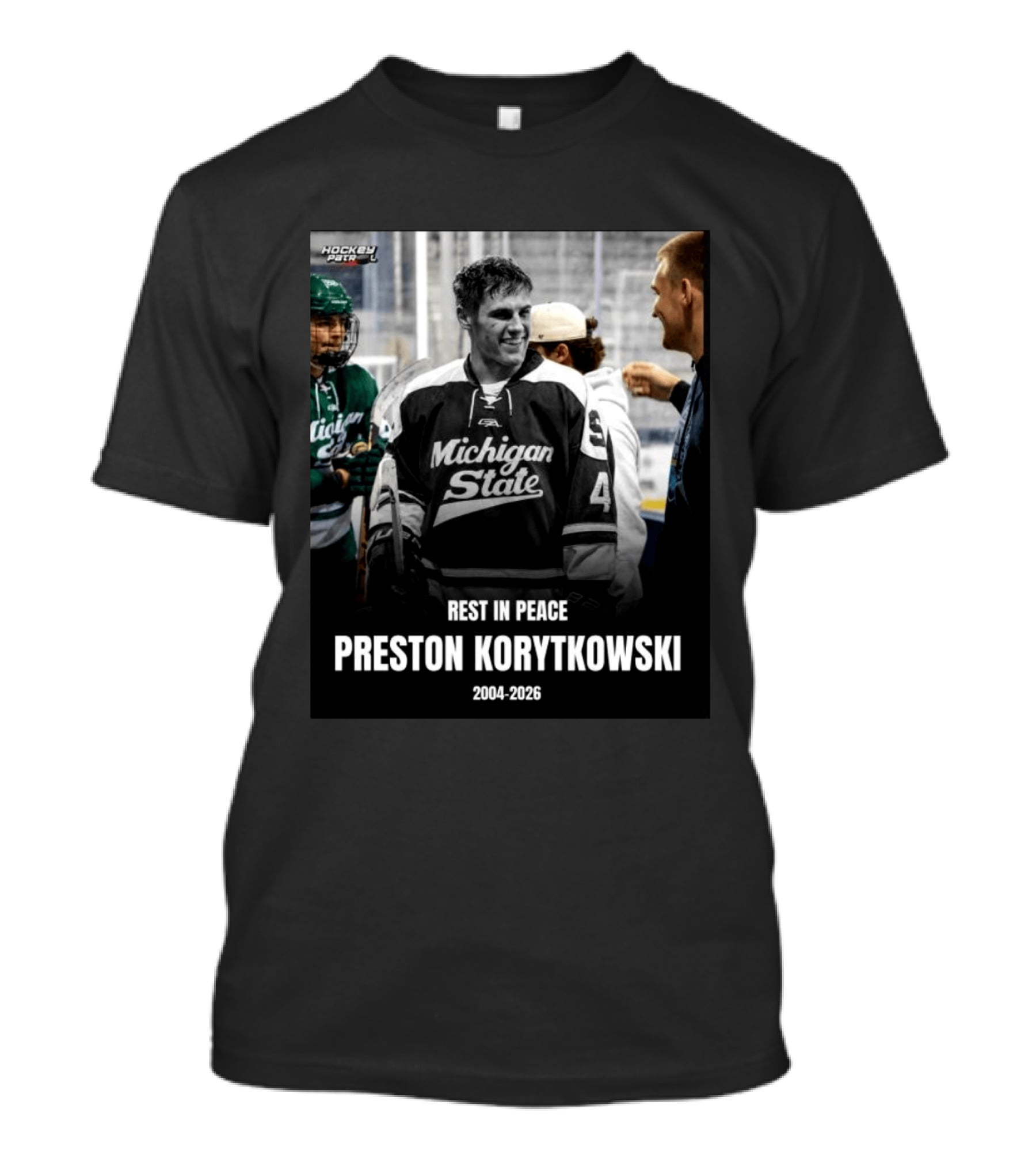 Rest In Peace Preston Korytkowski 2004 2026 Michigan State Hockey T-Shirt