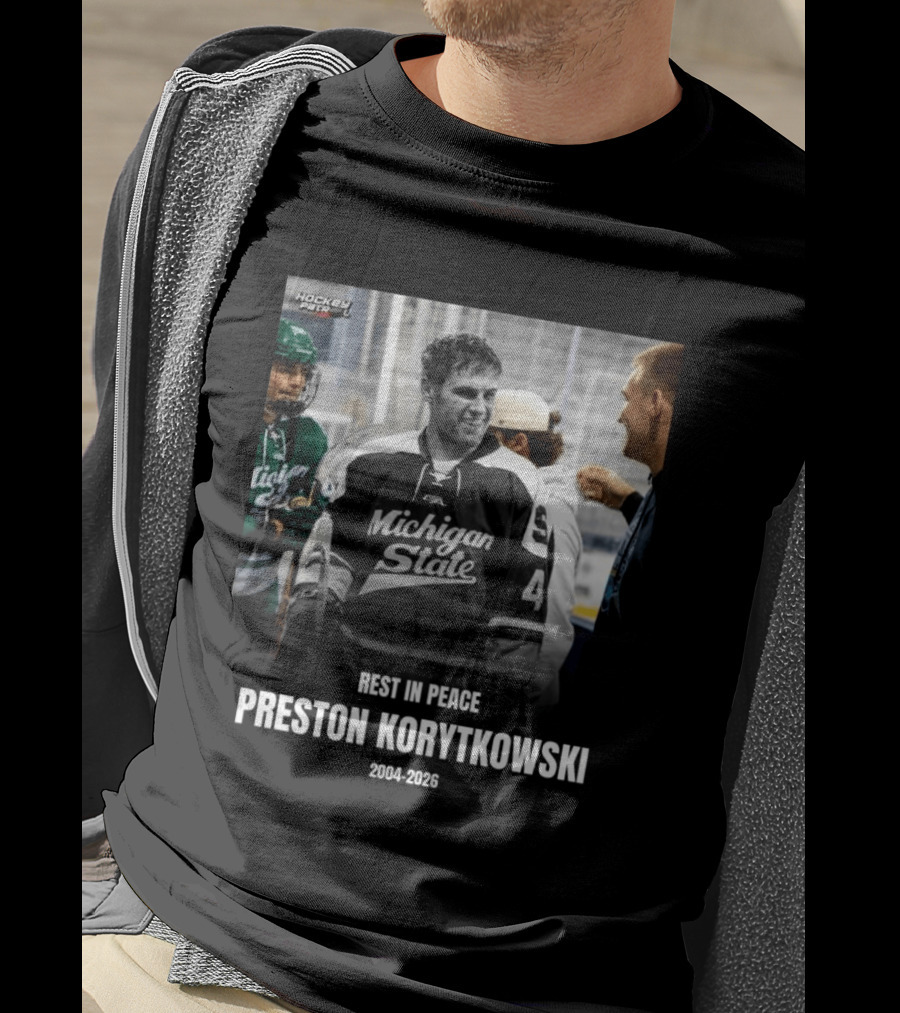 Rest In Peace Preston Korytkowski 2004 2026 Michigan State Hockey T-Shirt