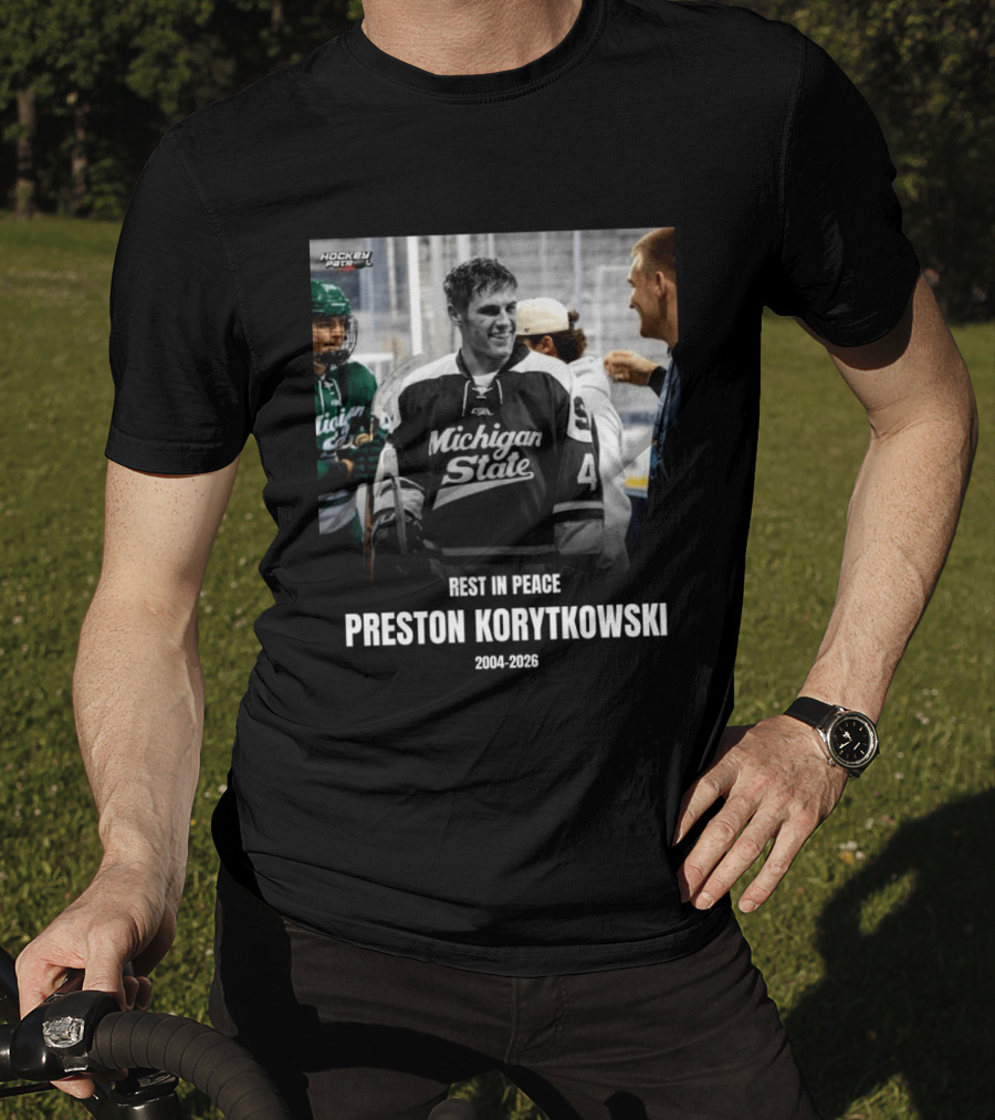 Rest In Peace Preston Korytkowski 2004 2026 Michigan State Hockey T-Shirt
