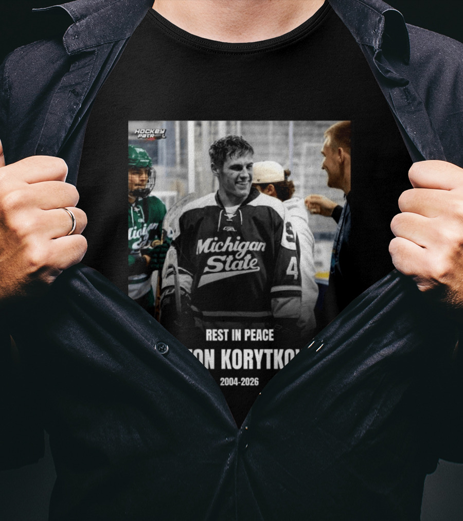 Rest In Peace Preston Korytkowski 2004 2026 Michigan State Hockey T-Shirt