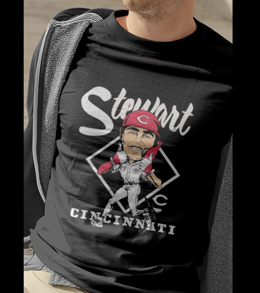 Stewart 27 Cincinnati Reds Caricature MLB T-Shirt