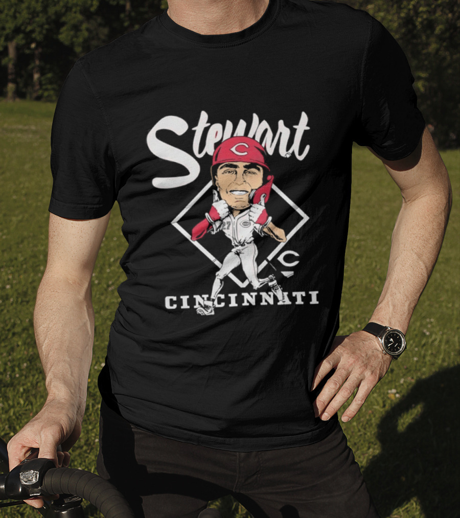 Stewart 27 Cincinnati Reds Caricature MLB T-Shirt