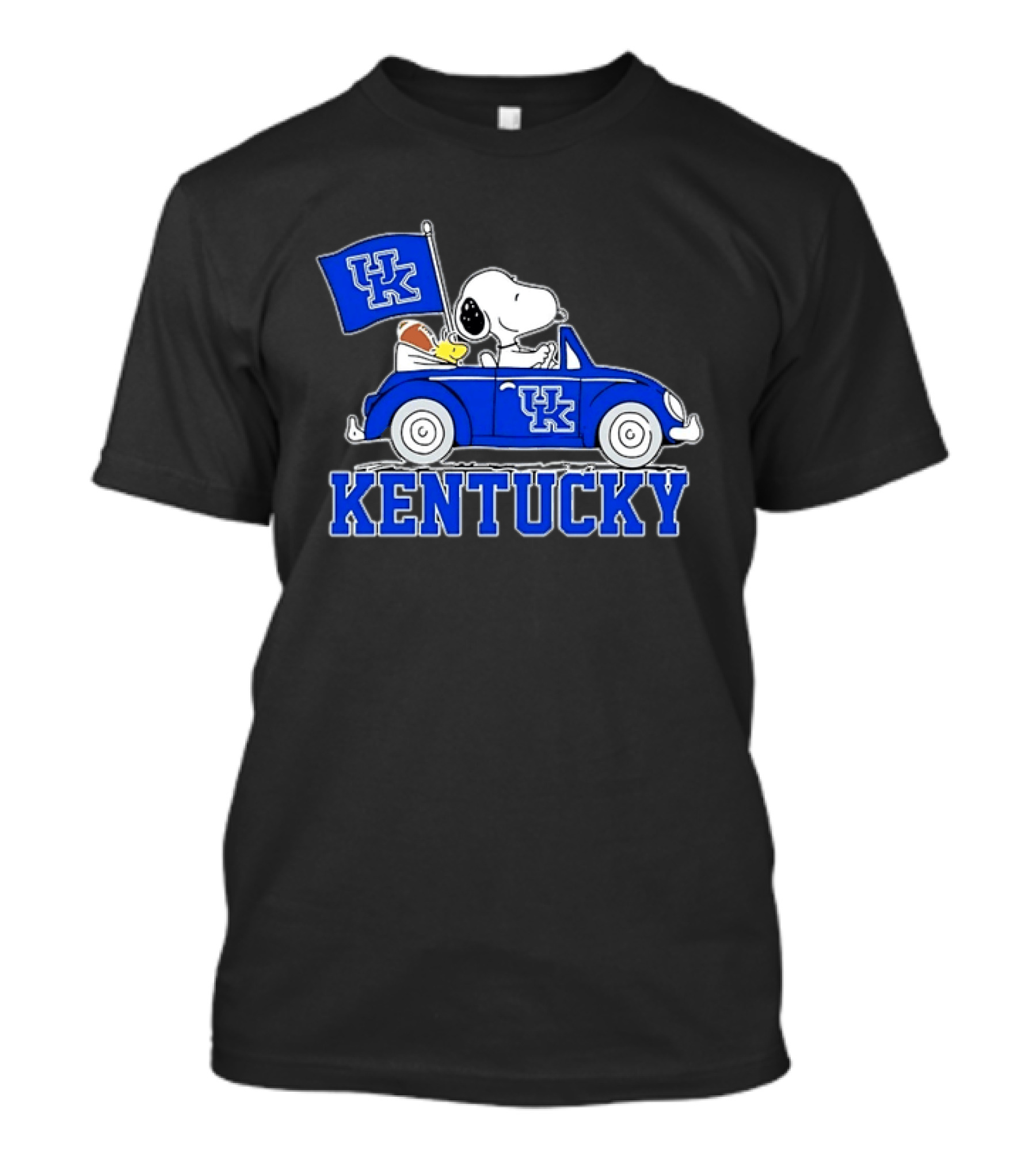 UK Wildcats Snoopy Driving Car With Kentucky Banner T-Shirt