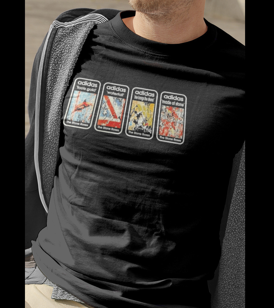 Adidas The Stone Roses Fools Gold Waterfall She Bangs The Drums Made Of Stone Collection T-Shirt