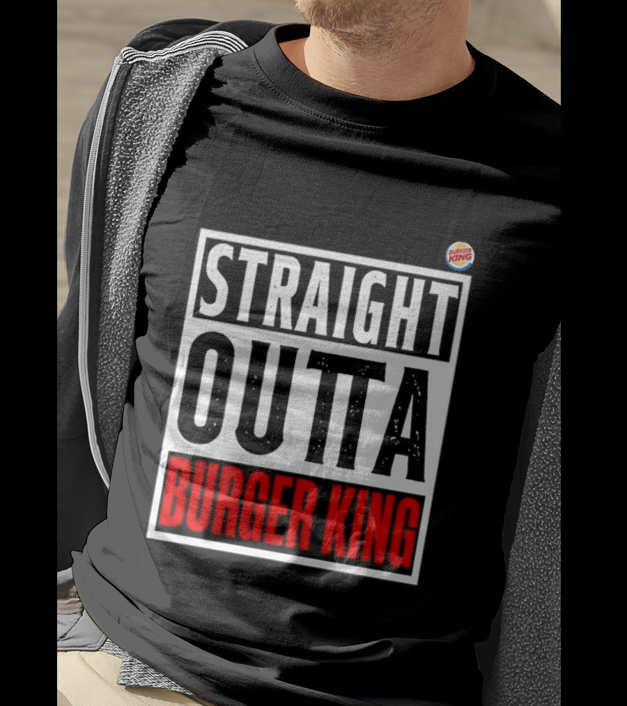 Straight Outta Burger King Fast Food Mockup T-Shirt