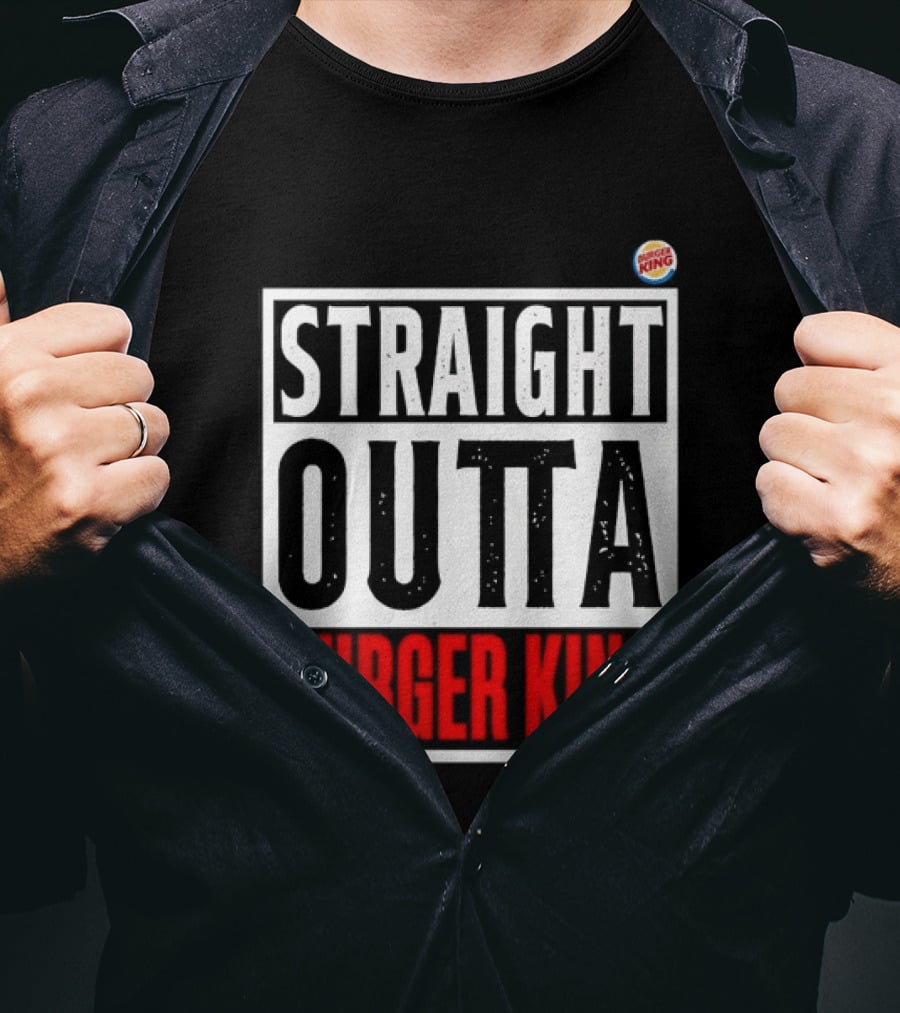 Straight Outta Burger King Fast Food Mockup T-Shirt