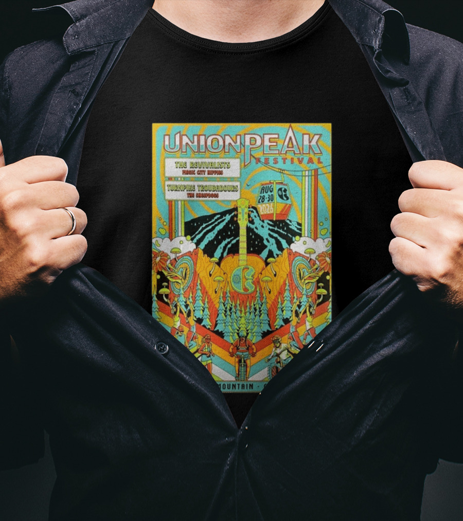 Union Peak Festival 2026 Copper Mountain Colorado Aug 28 30 Featuring The Revivalists Turbo Tweed Troubadours The Disco Biscuits T-Shirt