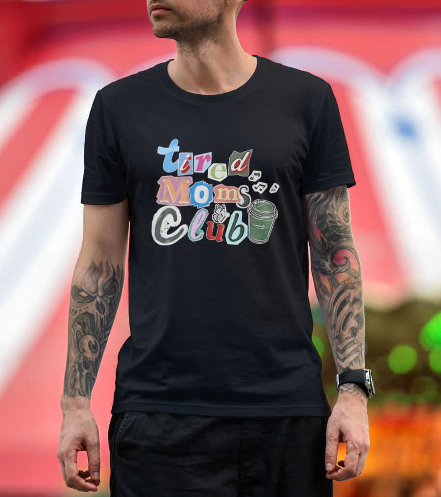 Tired Moms Club Coffee Butterfly T-Shirt