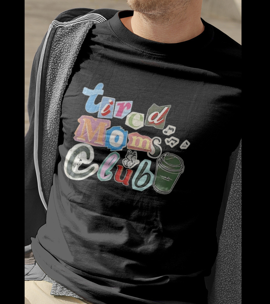 Tired Moms Club Coffee Butterfly T-Shirt