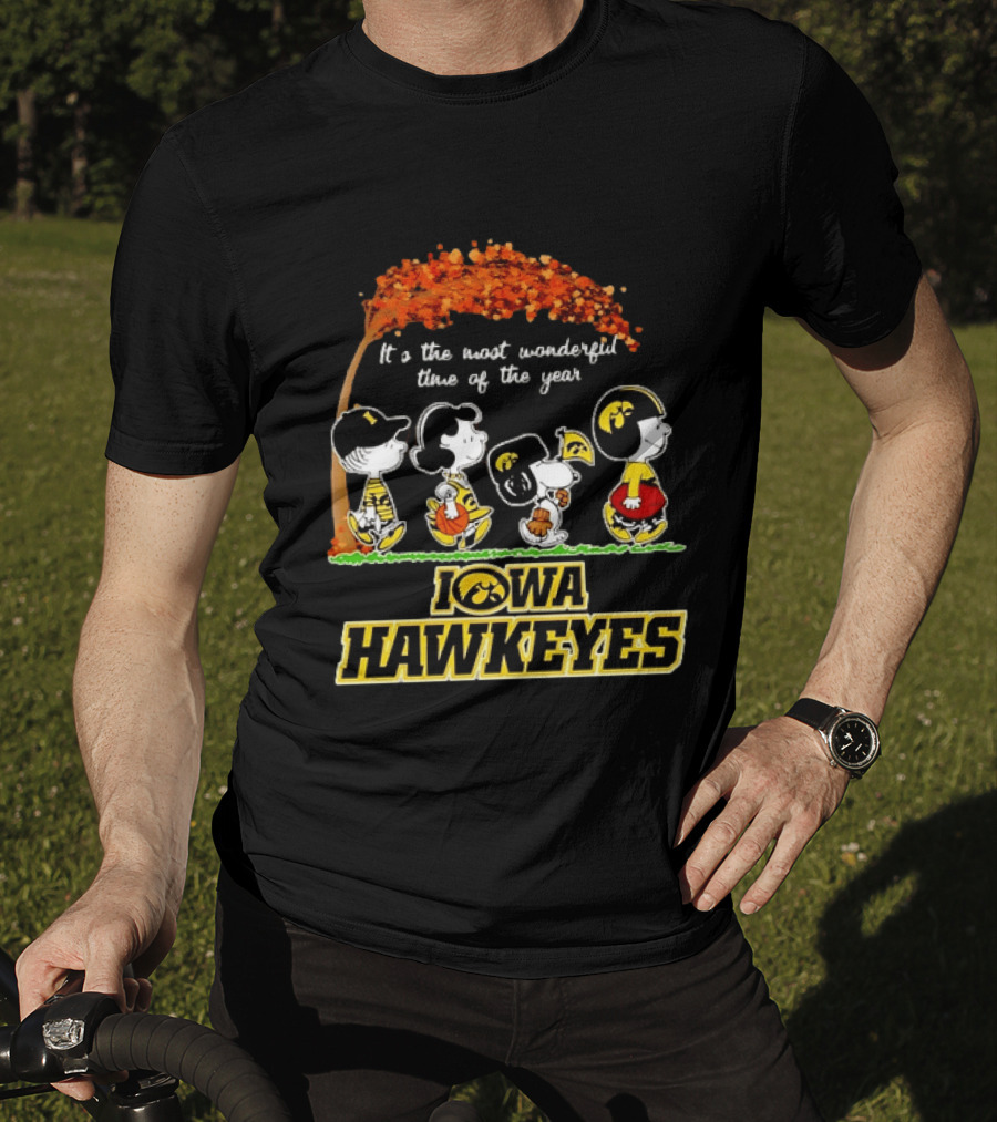 Iowa Hawkeyes Peanuts Characters It's The Most Wonderful Time Of The Year T-Shirt