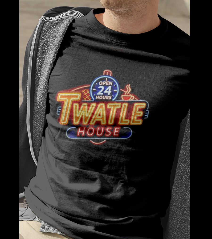 Twatle House Open 24 Hours Neon Sign Restaurant Decor Coffee Cup T-Shirt
