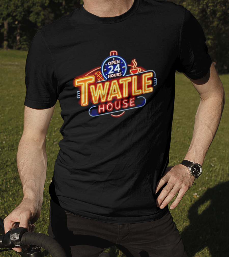 Twatle House Open 24 Hours Neon Sign Restaurant Decor Coffee Cup T-Shirt