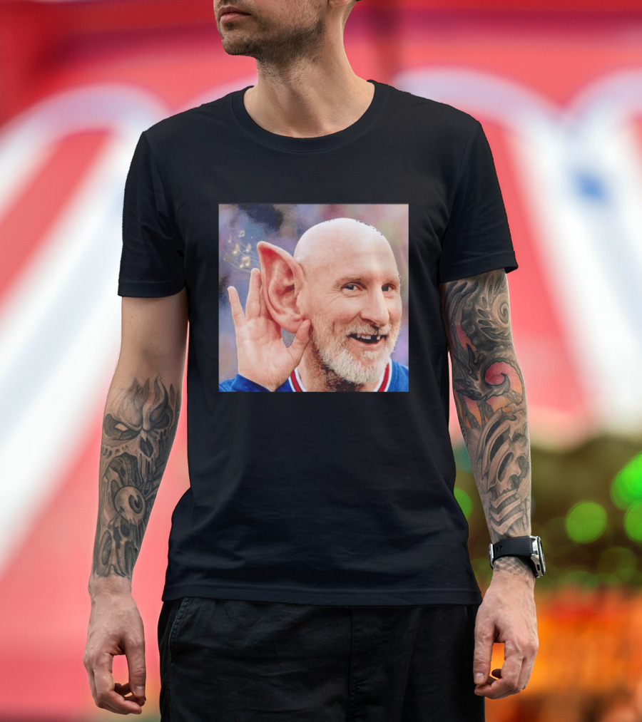 Lionel Messi Elf Meme Pessi Big Ear Music Notes Bald Man T-Shirt