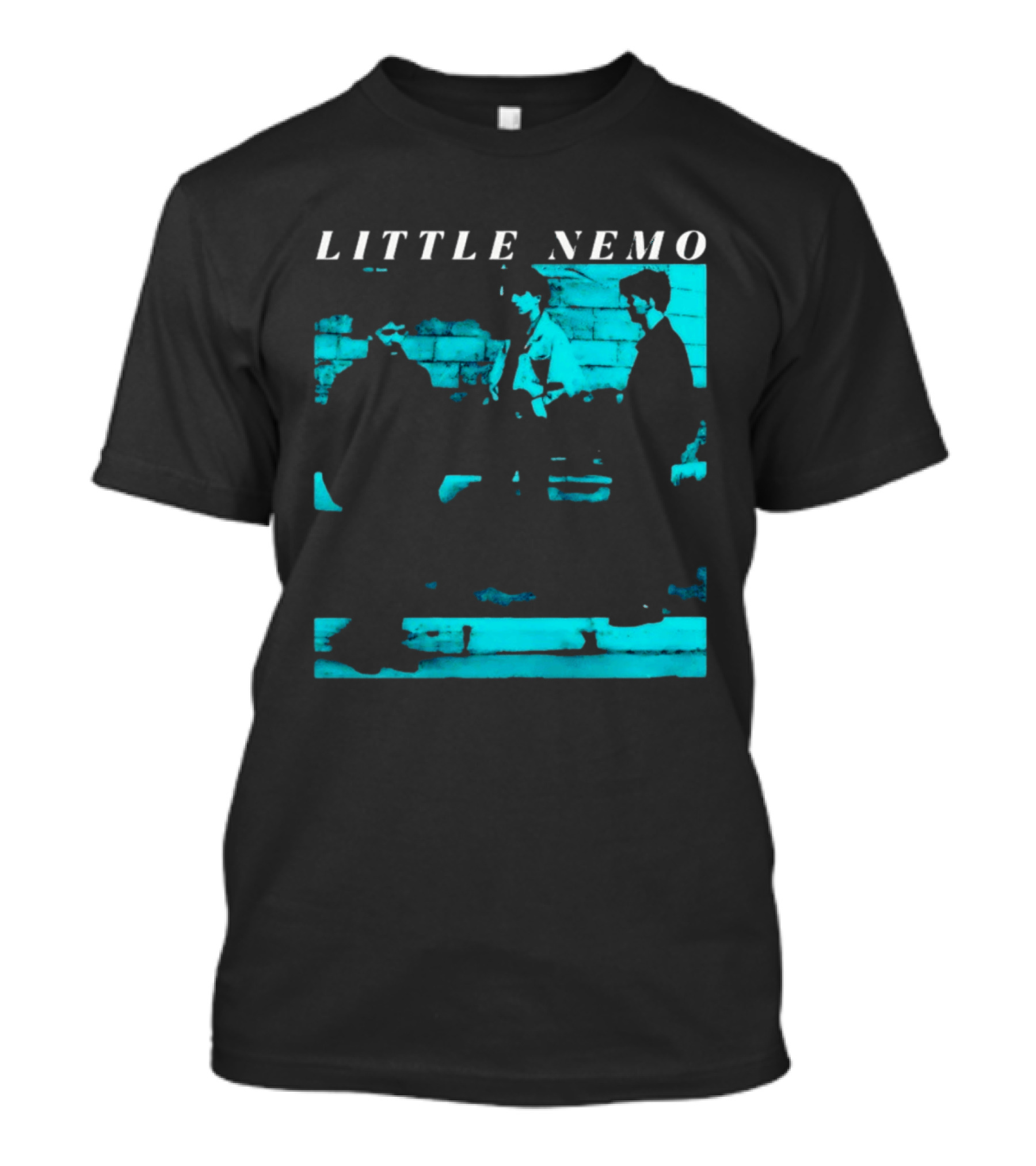 Little Nemo Post Punk Alternative Rock Band Aqua Blue Distressed T-Shirt