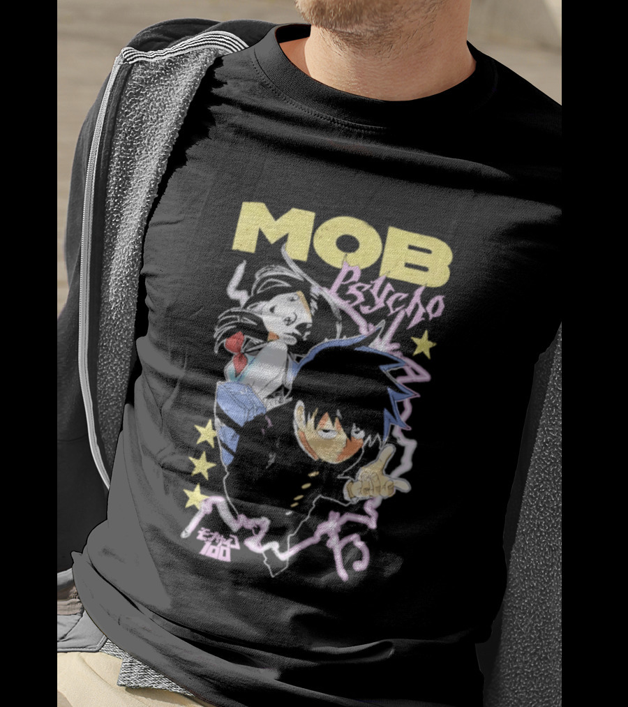 Mob Psycho 100 Anime Shigeo Kageyama Distressed T-Shirt