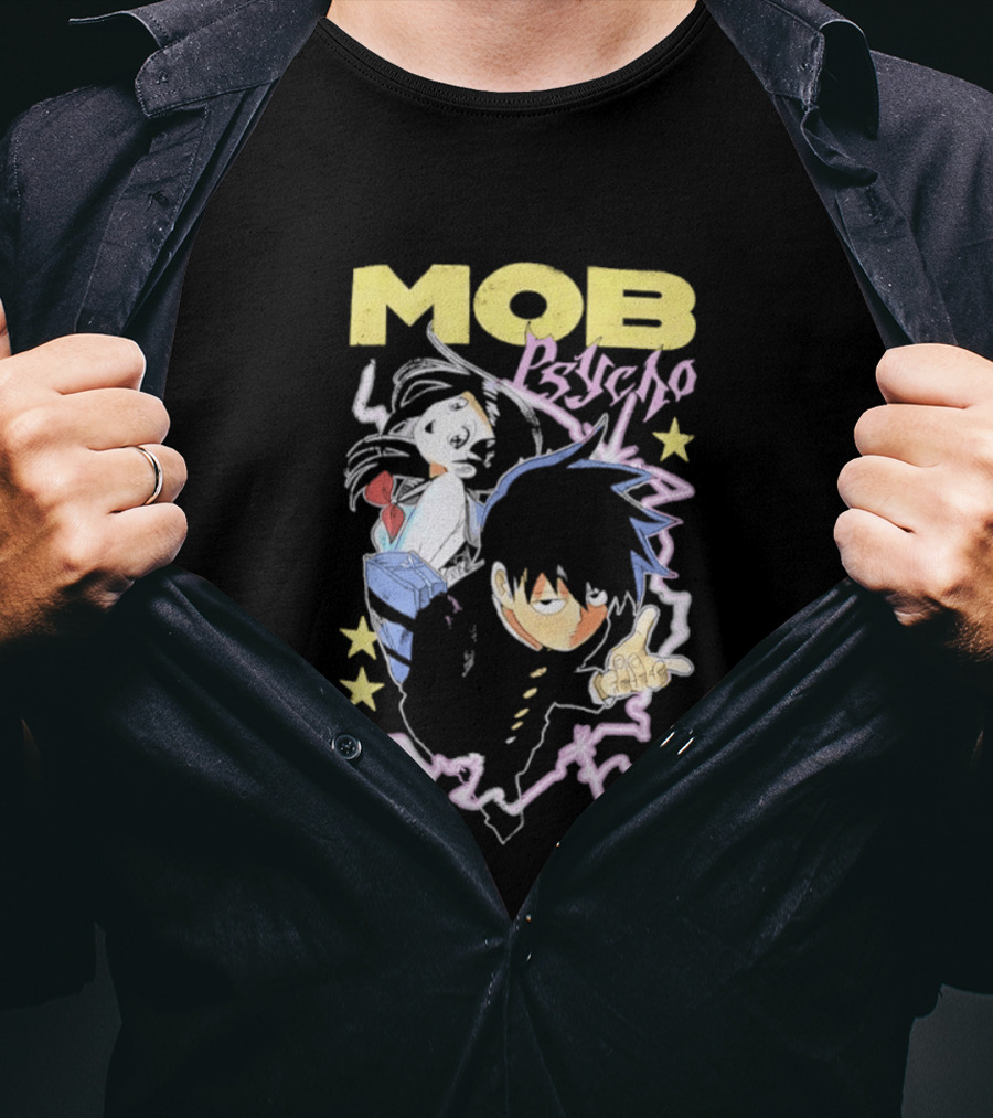 Mob Psycho 100 Anime Shigeo Kageyama Distressed T-Shirt