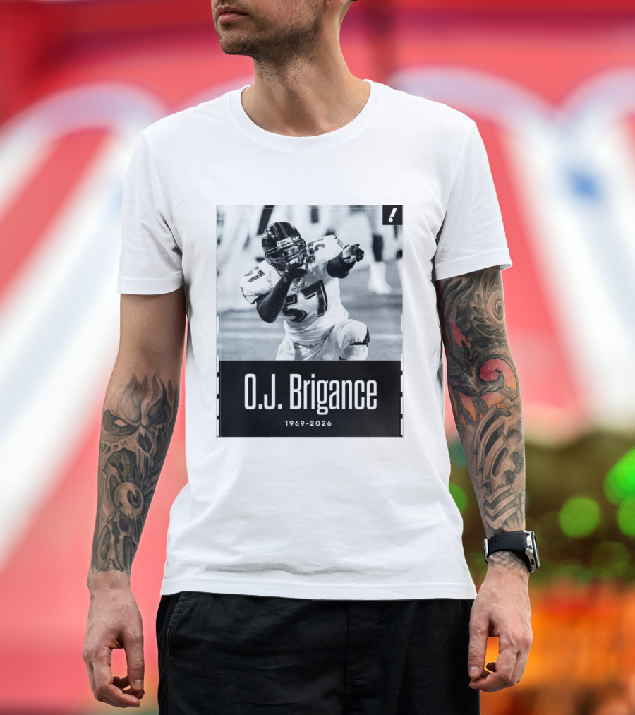 O.J. Brigance 1969 2026 Football Player Memoriam T-Shirt